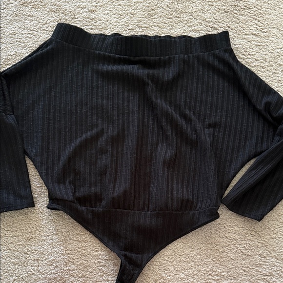 Black Off-Shoulder Bodysuit - Picture 1 of 4